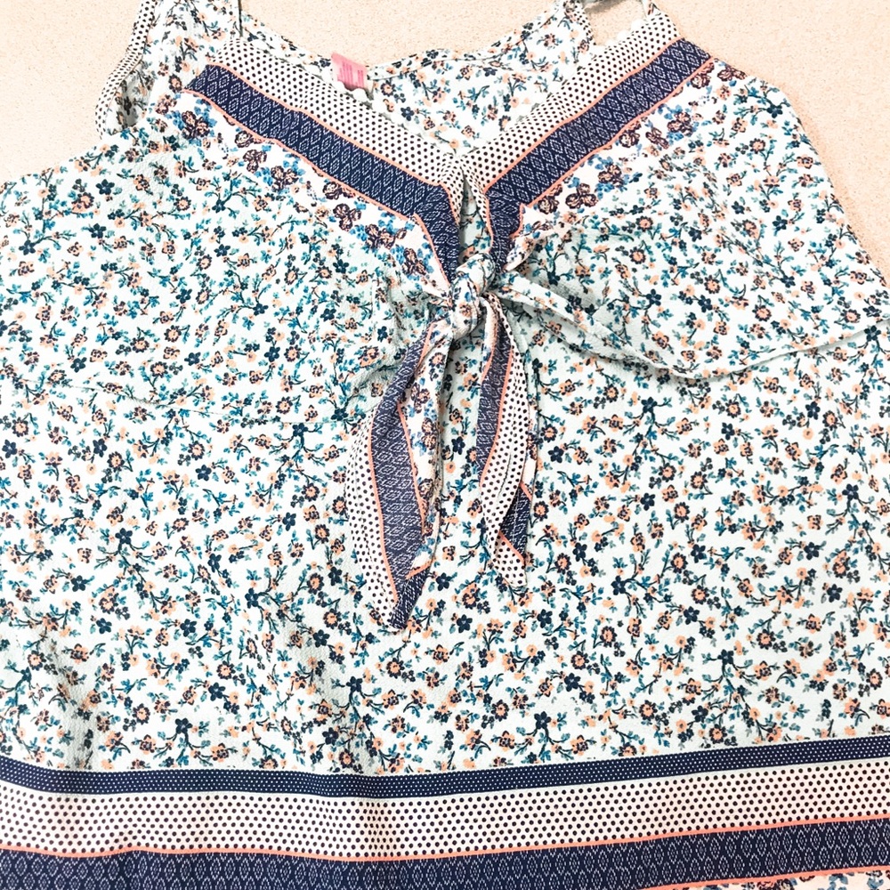 NWOT Floral Blouse with Spaghetti Straps